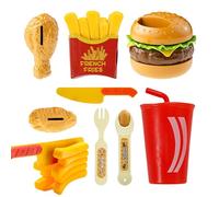 Gioco educativo di cibo - Set di hamburger in plastica, componenti interattivi, pioggia fantasia e lavoro di squadra, elementi visivi divertenti per migliorare il gioco di ruolo, sala giochi