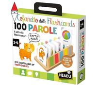 HEADU - Il Cofanetto delle Flashcards 100 parole - La Più Ricca Raccolta di Flashcards Per Imparare le Prime Parole | Gioco Educativo 2 3 4 Anni, Imparare a Parlare, Idea Regalo Natale, Made in Italy