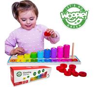 Gioco Educativo in Legno per Contare e Riconoscere i Colori Montessori - 56 Pezzi