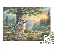 Gioco Educativo Puzzle Cairn Terrier, Corgi nei Boschi d’Autunno per Adulti e Adolescenti dai 12 Anni 38x26cm 1000 Pezzi