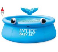 Intex Piscina Gonfiabile Rotonda Whale Easy Set Ø183x51cm