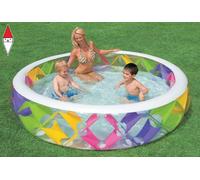 Intex Piscina Fuori Terra Gonfiabile Piscina Esterna per Bambini da Giardino Rotonda 229x56 h - 56494 Pinwheel Pool