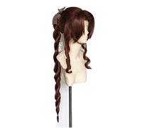 Gioco FFVII FF7. Parrucca di Aerith Cosplay Women Blonde Hair Final Fantasy VII. Parrucca Cosplay Aerith Gainsborough Wigs + Tappo della Parrucca