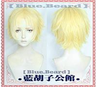 Gioco FGO Destino/Grande ordine Voyager Parrucca cosplay Capelli sintetici resistenti al calore corti gialli + Cappellino parrucca gratuito come da foto