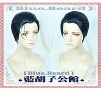 Gioco FGO Fate Grand Order Righello Sherlock Holmes Parrucca Cosplay Blu scuro Capelli lisci sintetici per adulti