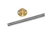 gioco filettato Asta for vite trapezoidale T8 1mm 2mm 4mm 8mm Asta filettata in piombo 100mm 200mm 300mm 400mm 500mm 600mm Vite con dado in ottone vite trapezoidale (Color : Pitch 2mm Lead 2mm, Size