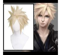 Gioco Final FantasyVII FF7 Parrucche Cosplay Nuvola Strife Parrucca Cosplay Parrucca sintetica resistente al calore Capelli Giallo Dritto