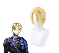 Gioco Fire Emblem ThreeHouses Parrucche Cosplay Dimitri The Protector Parrucca Cosplay Resistente al calore Parrucca sintetica Anime Capelli gialli Caldo
