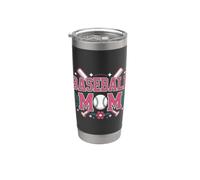 Gioco floreale carino mamma baseball, spirito di squadra della mamma divertente Bicchiere termico in acciaio inox doppia parete