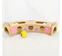 Gioco gatto interattivo in legno istruttivo per gatti con pallina fori e buchi
