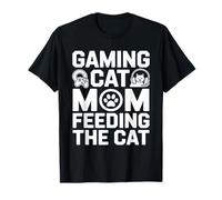 Gioco Gatto Mamma Alimentazione Il Gatto Gamer Maglietta