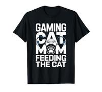 Gioco Gatto Mamma Alimentazione Il Gatto Gamer Maglietta