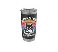 Gioco Gatto Mamma Colpi Alla Testa E Graffi Testa Gamer Bicchiere termico in acciaio inox doppia parete