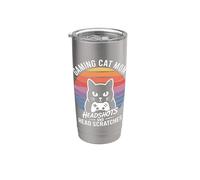 Gioco Gatto Mamma Colpi Alla Testa E Graffi Testa Gamer Bicchiere termico in acciaio inox doppia parete