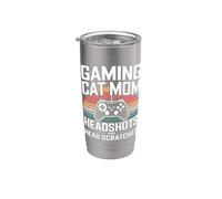 Gioco Gatto Mamma Colpi Alla Testa E Graffi Testa Gamer Bicchiere termico in acciaio inox doppia parete