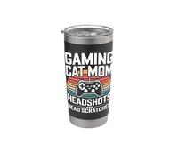 Gioco Gatto Mamma Colpi Alla Testa E Graffi Testa Gamer Bicchiere termico in acciaio inox doppia parete