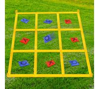 Gioco Gigante Del Tris All'Aperto, Adatto A Bambini, Adulti E Famiglie. Il Gioco Portatile Del Tris Con Lancio Di Sacchetti Di Fagioli Include 10 Sacchetti