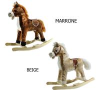Gioco giocattolo bimba bimbo cavalluccio a dondolo beige marrone musicale suoni