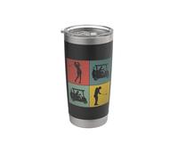 Gioco golf Giocatore di golf Palla golf Vintage Golf Bicchiere termico in acciaio inox doppia parete