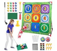 Gioco Golf Tiro Corto - Gioco a Battaglia con Tappeto per Approach | Giocattolo Educativo Esterno con Accessori per Bambini Ragazzi Adulti Famiglie