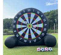 Gioco Gonfiabile Bersaglio Calcio per esterni, freccette, di calcio, 8 palline e soffiatore da 550 W per attività sportive e da giardino.