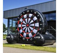 Gioco Gonfiabile Bersaglio Calcio per esterni, freccette, ventilatore da 550 W, 3 palline grandi, per prato, famiglia, calcio per adulti, freccette