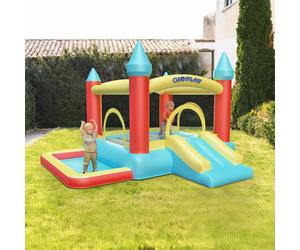 Gioco Gonfiabile per Bambini, Grande Castello con Scivolo e Piscina