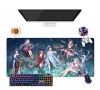 Gioco Honkai Impact - Tappetino per mouse per gamer XL, uso ufficio, studio e casa, base antiscivolo + superficie morbida (6, 35,4" × 15,7" × 0,12")