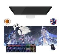 Gioco Honkai Impact - Tappetino per mouse per gamer XL, uso ufficio, studio e casa, base antiscivolo + superficie morbida (5, 31,5" × 11,8" × 0,12")