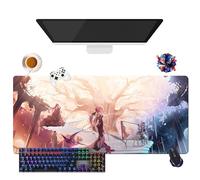 Gioco Honkai Impact - Tappetino per mouse per gamer XL, uso ufficio, studio e casa, base antiscivolo + superficie morbida (4, 35,4" × 15,7" × 0,12")