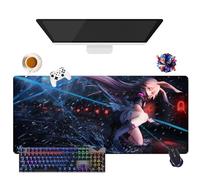 Gioco Honkai Impact - Tappetino per mouse per gamer XL, uso ufficio, studio e casa, base antiscivolo + superficie morbida (3, 35,4" × 15,7" × 0,12")