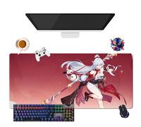 Gioco Honkai Impact - Tappetino per mouse per gamer XL, uso ufficio, studio e casa, base antiscivolo + superficie morbida (2, 35,4" × 15,7" × 0,12")