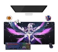 Gioco Honkai Impact - Tappetino per mouse per gamer XL, uso ufficio, studio e casa, base antiscivolo + superficie morbida (1, 35,4" × 15,7" × 0,12")