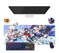 Gioco Honkai Impact - Tappetino per mouse per gamer XL, uso ufficio, studio e casa, base antiscivolo + superficie morbida (7, 31,5" × 11,8" × 0,12")