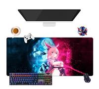 Gioco Honkai Impact - Tappetino per mouse per gamer XL, uso ufficio, studio e casa, base antiscivolo + superficie morbida (10, 35,4" × 15,7" × 0,12")