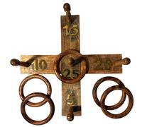 Gioco Hoopla con anelli di legno