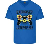 Gioco I Pensiero Said Extra Vive Gamer Uomo Scollo A V Cotone T-Shirt