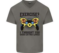 Gioco I Pensiero Said Extra Vive Gamer Uomo Scollo A V Cotone T-Shirt
