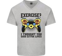 Gioco I Pensiero Said Extra Vive Gamer Uomo Scollo A V Cotone T-Shirt