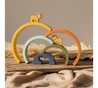 Gioco impilabile arcobaleno in legno – Sig. Leone | Trixie