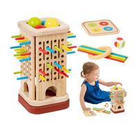 Gioco impilabile - Gioco di abilità per famiglie con bacchette e dadi colorati, gioco interattivo per promuovere la pazienza, il pensiero logico e la comprensione dei colori