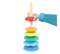 Gioco Impilatore Anelli - Torretta Girevole per Bambini,Cubo Attività Sviluppo Motorie Gioco Sensoriale Apprendimento Bambini Piccoli