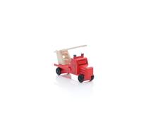 Gioco IN Legno Camion Dei Pompieri Scaletta Girevole Hxbxt 4x7, 5x3cm Nuovo Auto