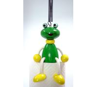 Gioco IN Legno Figura Oscillante Rana Bxlxh 100x70x120mm Nuovo Molla Ciondolo