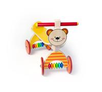 Gioco IN Legno Gioco Cavalcabile Orsacchiotto Giallo Bxlxh 410x190x340mm Nuovo