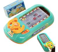 Gioco Interattivo con Volante per Bambini, Giocattolo Volante Elettrico per Guidare, Simulatore di Guida per Evitare Ostacoli con Suoni green