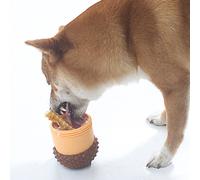 Gioco interattivo per la pappa degli animali - Dispenser di cibo in silicone, lento e stimolante, diametro 14cm, verde pavone