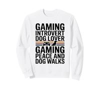 Gioco introverso Amante dei Cani Gaming Pace e Passeggiate con Il Cane Felpa