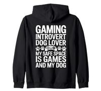 Gioco introverso Amante dei Cani Il Mio Spazio Sicuro è Giochi e Il Mio Cane Felpa con Cappuccio