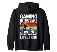 Gioco Introvert Dog Lover Energy Low Dog Love High Felpa con Cappuccio